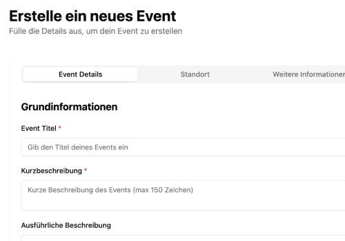 Event erstellen auf sightmap.ch
